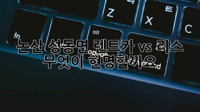 논산 성동면 렌트카 vs 리스: 무엇이 현명할까요?